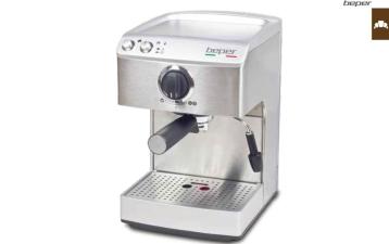 Macchina da caffe' 1250w, 1,7lt, braccetto, cappuccinatore, inox - beper