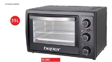 Fornetto elettrico 35lt., 1600w, 4 funzioni, grill, nero - beper