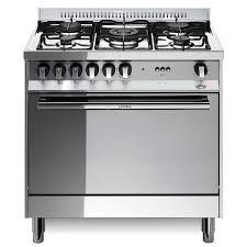 Cucina a gas 80x50 acciaio, forno a gas lt.86, grill elettrico, timer, porta 3 vetri, griglie in ghisa, accensione elettrica integrata alle manopole - lofra