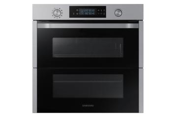 Forno elettrico doppia porta multifunzione twin convection doppia ventola pirolitico classe a+ capacita 75 litri 28 funzioni + 40 automatiche colore inox-samsung